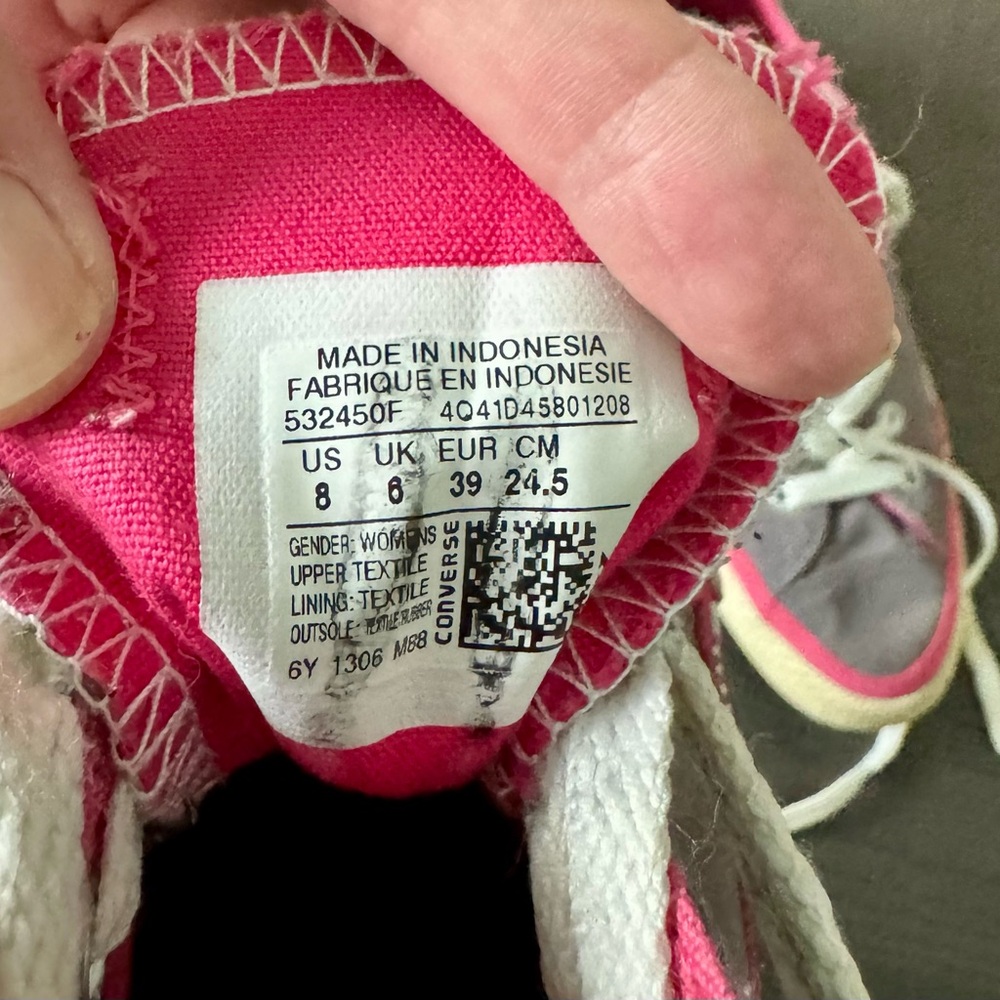 Converse Women's Gray with Pink Trim Low Top Sneakers - Picture 3 of 5